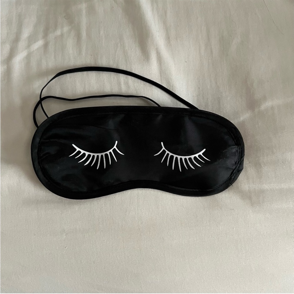 Black and White Face Mask with Eyelash Design